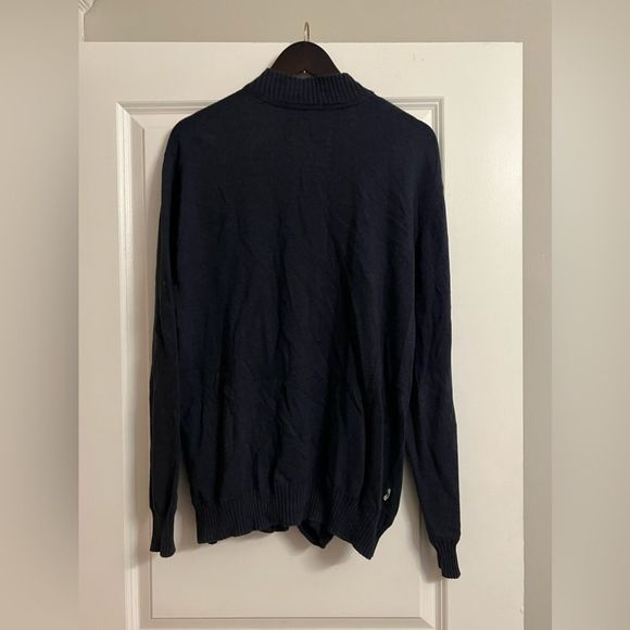 Linksoul Button Henley Cashmere Kissed Sweater with Pockets in Navy Blue Size M - Picture 8 of 12